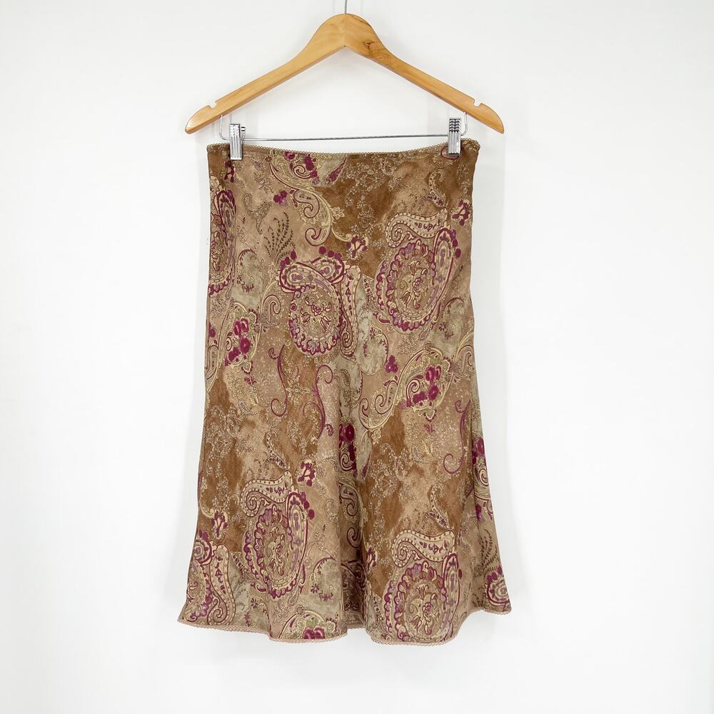 Vintage Y2k Old Navy Paisley Lined Slip Skirt Size 6